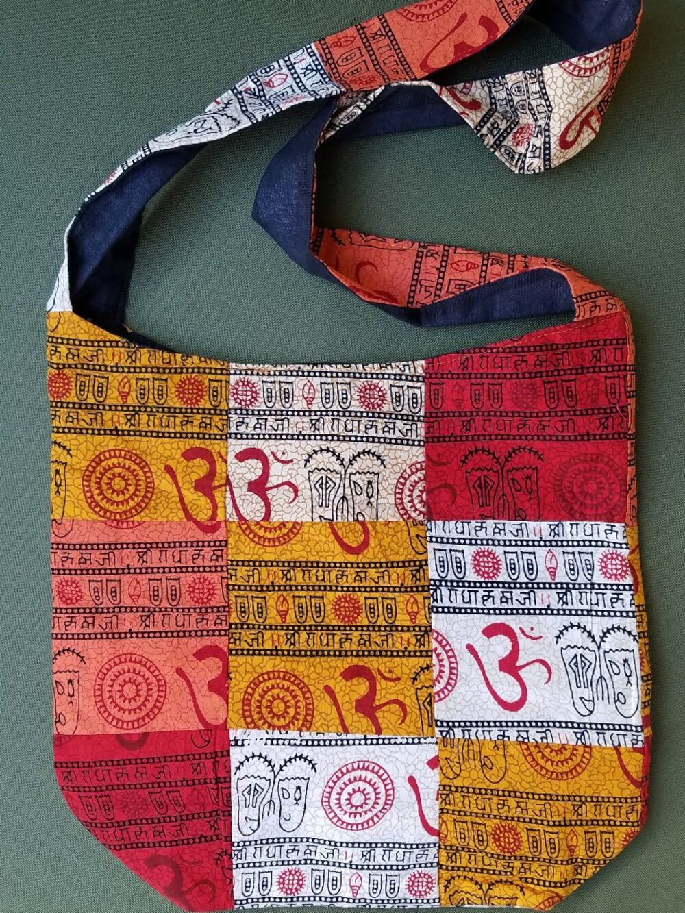 🧡 Handmade Patchwork Om Cotton Tote Bag 🧡 - Picture 2 of 4